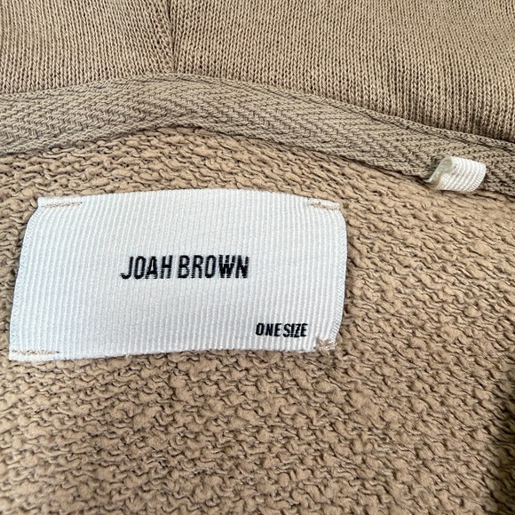 Joah Brown Hoodie‎ Women One Size Beige Zip Up Relaxed Fit Minimalist Casual - Picture 4 of 11